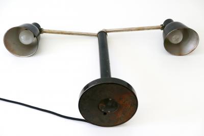  B nte Remmler Rare Two Armed Bauhaus Table Lamp by Christian Dell for B nte Remmler 1930s