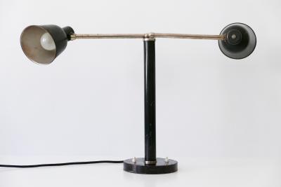  B nte Remmler Rare Two Armed Bauhaus Table Lamp by Christian Dell for B nte Remmler 1930s