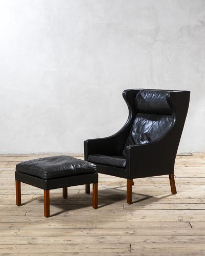  B rge Mogensen Borge Mogensen B rge Mogensen Model 2204 Lounge Chair Leather Wood 1963