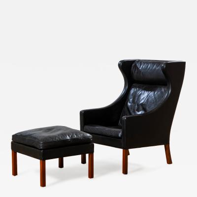  B rge Mogensen Borge Mogensen B rge Mogensen Model 2204 Lounge Chair Leather Wood 1963