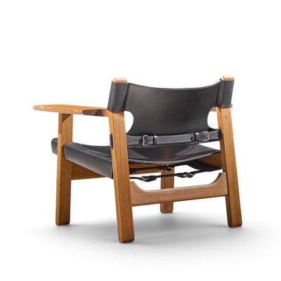  B rge Mogensen Borge Mogensen B rge Mogensen for Fredericia Mid Century Oak and Leather Spanish Chairs Pair