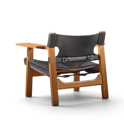  B rge Mogensen Borge Mogensen B rge Mogensen for Fredericia Mid Century Oak and Leather Spanish Chairs Pair