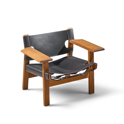  B rge Mogensen Borge Mogensen B rge Mogensen for Fredericia Mid Century Oak and Leather Spanish Chairs Pair