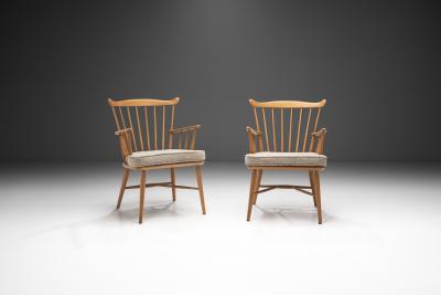  B rge Mogensen Borge Mogensen Beech Slatback Chairs by B rge Mogensen for FDB M bler Denmark 1960s