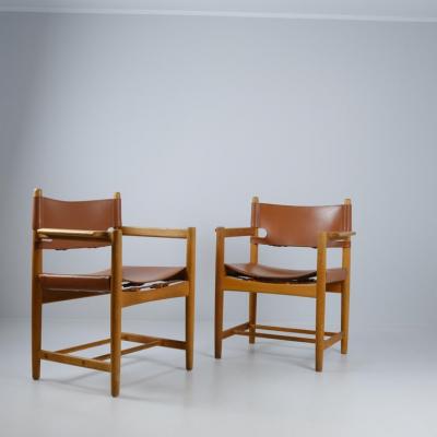  B rge Mogensen Borge Mogensen Borge Mogensen Armchairs 3238 Hunting Chair in Oak Leather Fredericia