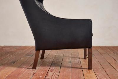  B rge Mogensen Borge Mogensen Borge Mogensen Leather Wingback Armchair with Ottoman