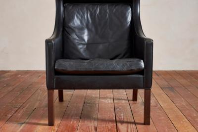  B rge Mogensen Borge Mogensen Borge Mogensen Leather Wingback Armchair with Ottoman
