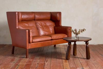  B rge Mogensen Borge Mogensen Borge Mogensen Leather Wingback Settee