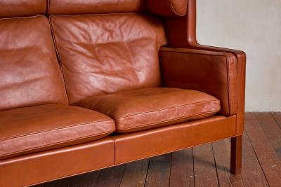  B rge Mogensen Borge Mogensen Borge Mogensen Leather Wingback Settee