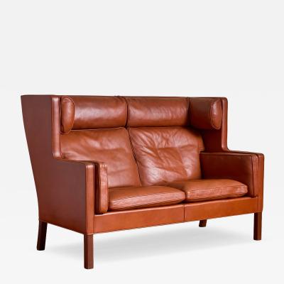  B rge Mogensen Borge Mogensen Borge Mogensen Leather Wingback Settee