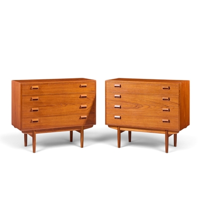  B rge Mogensen Borge Mogensen Borge Mogensen Mid Century Danish Modern Teak and Oak Chest of Drawers Pair