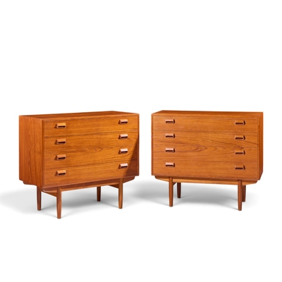  B rge Mogensen Borge Mogensen Borge Mogensen Mid Century Danish Modern Teak and Oak Chest of Drawers Pair