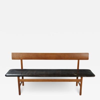  B rge Mogensen Borge Mogensen Borge Mogensen Model 3171 Teak Leather Bench