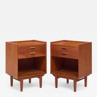  B rge Mogensen Borge Mogensen Borge Mogensen for Povl Dinesen Mid Century Danish Teak Nightstands Pair