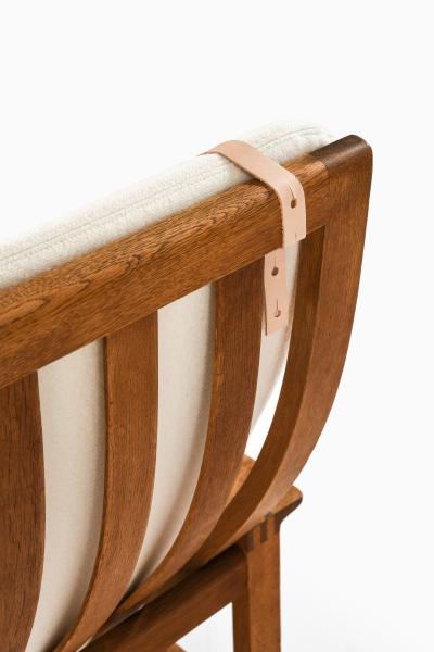  B rge Mogensen Borge Mogensen Pair of Easy Chairs with Stools in Oak and Brass by B rge Mogensen 1950s