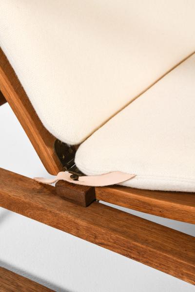  B rge Mogensen Borge Mogensen Pair of Easy Chairs with Stools in Oak and Brass by B rge Mogensen 1950s