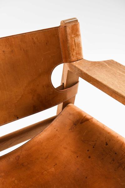  B rge Mogensen Borge Mogensen Pair of Spanish Chairs in Leather Oak by B rge Mogensen 1950s