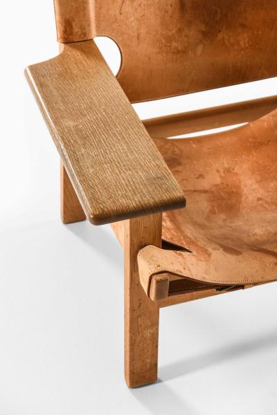  B rge Mogensen Borge Mogensen Pair of Spanish Chairs in Leather Oak by B rge Mogensen 1950s