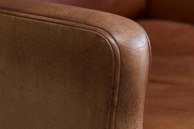  B rge Mogensen Borge Mogensen Scandinavian Lounge Chair in Patinated Cognac Leather 1970s