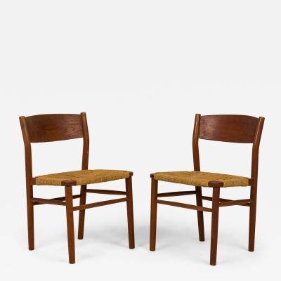  B rge Mogensen Borge Mogensen Set of 11 Borge Mogensen Danish Teak and Woven Seagrass Dining Chairs