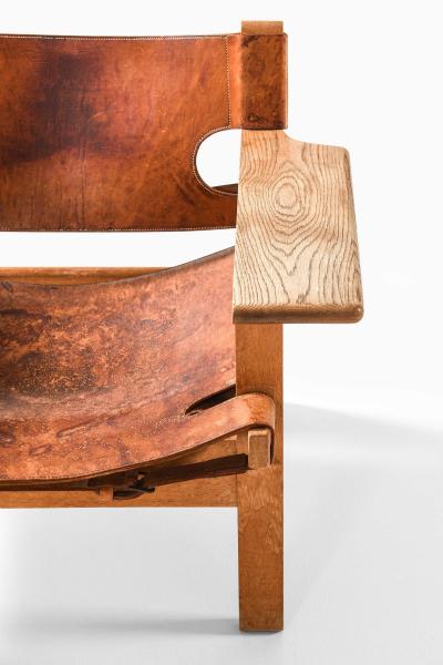  B rge Mogensen Borge Mogensen Spanish Chair in Leather and Oak by B rge Mogensen 1950s