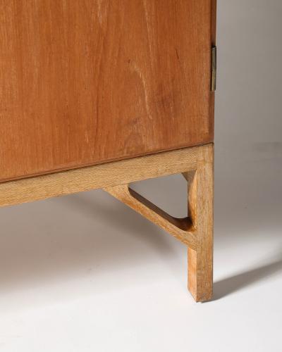  B rge Mogensen Borge Mogensen Teak Oak and Brass Cabinet by Borge Mogensen Denmark c 1960