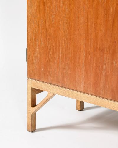  B rge Mogensen Borge Mogensen Teak Oak and Brass Cabinet by Borge Mogensen Denmark c 1960
