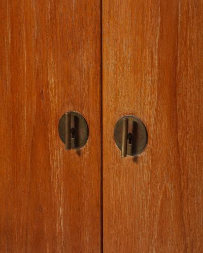  B rge Mogensen Borge Mogensen Teak Oak and Brass Cabinet by Borge Mogensen Denmark c 1960