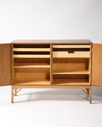  B rge Mogensen Borge Mogensen Teak Oak and Brass Cabinet by Borge Mogensen Denmark c 1960