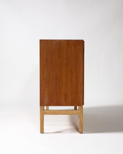  B rge Mogensen Borge Mogensen Teak Oak and Brass Cabinet by Borge Mogensen Denmark c 1960