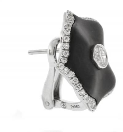  BAYCO BAYCO CERAMIC MINI LOTUS DIAMOND EARRINGS