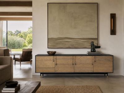 BDDW BDDW Modern Sideboard Ebonized Wood Tiger Maple Bronze USA 2015