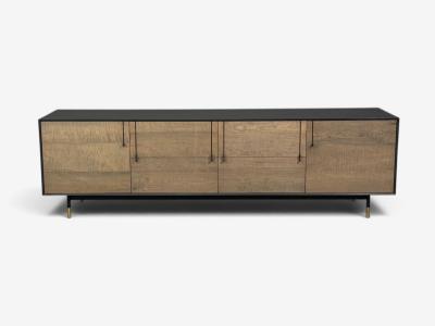  BDDW BDDW Modern Sideboard Ebonized Wood Tiger Maple Bronze USA 2015