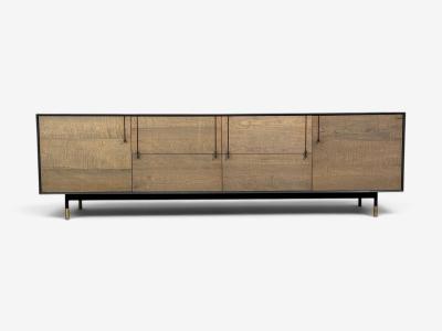  BDDW BDDW Modern Sideboard Ebonized Wood Tiger Maple Bronze USA 2015