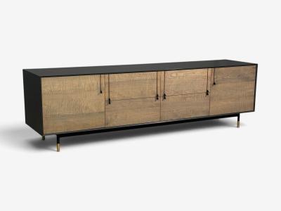  BDDW BDDW Modern Sideboard Ebonized Wood Tiger Maple Bronze USA 2015