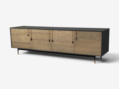  BDDW BDDW Modern Sideboard Ebonized Wood Tiger Maple Bronze USA 2015