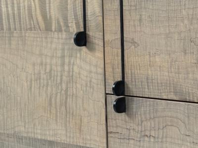  BDDW BDDW Modern Sideboard Ebonized Wood Tiger Maple Bronze USA 2015