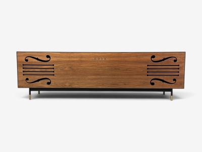  BDDW BDDW Modern Sideboard Ebonized Wood Tiger Maple Bronze USA 2015