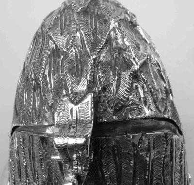  BH Joseph Co Dutch Silver Bird Spice Box of Egret Standing on One Leg