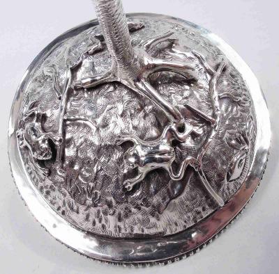  BH Joseph Co Dutch Silver Bird Spice Box of Egret Standing on One Leg