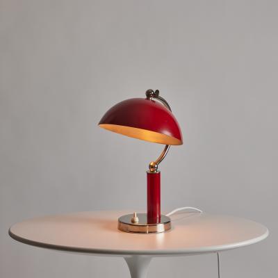  BOR NS BOR S 1940s Bor ns Bor s Table Lamp in Red Lacquered Metal Nickel