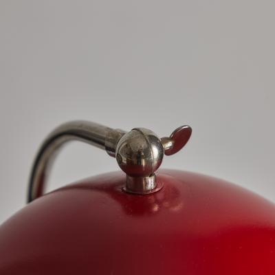  BOR NS BOR S 1940s Bor ns Bor s Table Lamp in Red Lacquered Metal Nickel