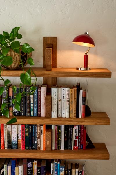  BOR NS BOR S 1940s Bor ns Bor s Table Lamp in Red Lacquered Metal Nickel