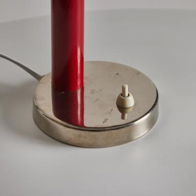  BOR NS BOR S 1940s Bor ns Bor s Table Lamp in Red Lacquered Metal Nickel