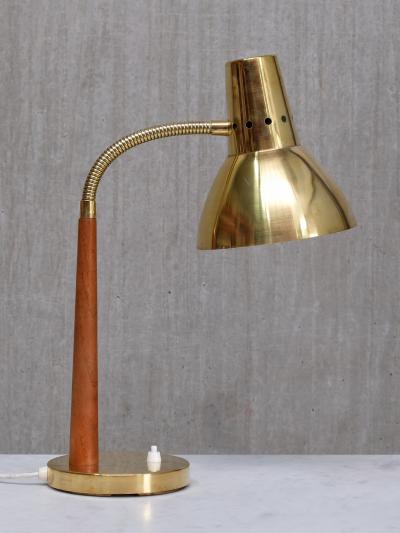  BOR NS BOR S Bor ns Adjustable Desk Table Lamp in Brass and Teak Model B8554 Sweden 1960s