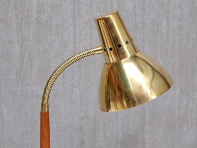  BOR NS BOR S Bor ns Adjustable Desk Table Lamp in Brass and Teak Model B8554 Sweden 1960s