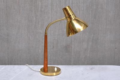  BOR NS BOR S Bor ns Adjustable Desk Table Lamp in Brass and Teak Model B8554 Sweden 1960s