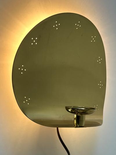  BOR NS BOR S Elegant Mid Century Brass Sconce with Candle Holder by Bor ns Bor s Sweden 1970s