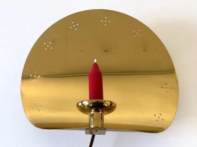  BOR NS BOR S Elegant Mid Century Brass Sconce with Candle Holder by Bor ns Bor s Sweden 1970s