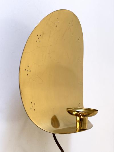  BOR NS BOR S Elegant Mid Century Brass Sconce with Candle Holder by Bor ns Bor s Sweden 1970s